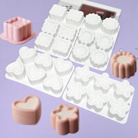 Trái Tim / Ngôi Sao / Vuông / Hình Hoa Khuôn Silicon 3D Brownie Pudding Mousse Sô Cô La Món Tráng Miệng DIY Nướng Bánh Trang Trí Dụng Cụ