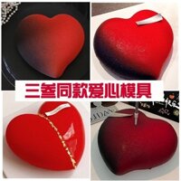 Trái Tim Tình Yêu Mousse Bánh Khuôn Kim Cương Hồng Hình Trái Tim Đỏ Trái Tim Bướm Macaron Rỗng Dụng Cụ Mài Mòn
