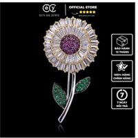 TRÂM CÀI ÁO CECY PHA LÊ SWAROVSKI SUNFLOWER 1137, ĐÁ TINH XẢO, SÁNG BÓNG, CÀI ÁO VEST, VAY, AO LEN...