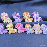 Trâm cài hình kỳ lân dễ thương My Little Pony Pinkie Pie, trâm cài acrylic hoạt hình, trang trí ngoại vi cho cô gái fan hâm mộ công chúa