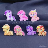 Trâm cài hình kỳ lân dễ thương My Little Pony Pinkie Pie, trâm cài acrylic hoạt hình, trang trí ngoại vi cho cô gái fan hâm mộ công chúa