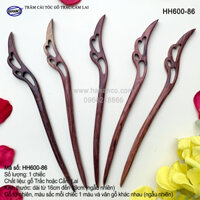 Trâm cài tóc bằng gỗ Cẩm LaiTrắc Đủ kiểu dáng HH600 - phong cách cổ trang, điêu khắc sang chảnh HOT TREND cho nữ  - HAHANCO - HH600-86