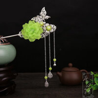 Trâm cài tóc cổ trang hoa và cánh bướm nhiều màu sắc - Xánh Lá