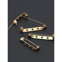 Trâm cài vàng vàng, ghim an toàn bảo hiểm, ghim cơ sở, đầu khóa, huy hiệu, phụ kiện trang sức DIY thủ công