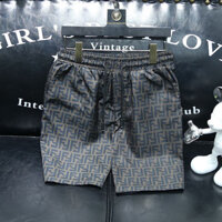 Trạm Châu Âu 2025 Dạo Phố Quần Short Năm Điểm Nam Hàng Châu Âu Nhỏ Quái Vật In Chữ Ôm Vừa vặn Nửa Quần Đi Biển Quần Nam