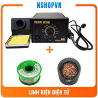 Trạm hàn HAKO 936 công suất 60W kèm bộ vệ sinh mũi và thiếc hàn không chì loại tốt