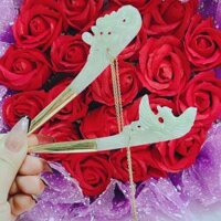 Trâm Ngọc Cẩm Thạch Trắng Thiên Nhiên Bọc Bạc Xi Vàng – Thắng Giang