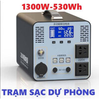 Trạm sạc di động 50ah công suất 1300w tối đa, tải thường xuyên 650w - 800w