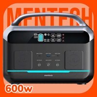 Trạm sạc Mentech MT600 600W, 2 cổng C 100w & 60w, sạc điện 220V 11,5h đầy pin, đèn chiếu sáng đa năng