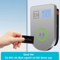Trạm sạc ô tô điện treo tường AC 32A 7KW có màn hình, quẹt thẻ RFID phù hợp mọi xe Vinfast