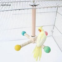 Trạm Vẹt Dính Cối Xay Gió Bằng Gỗ Đồ Chơi Lồng Chim