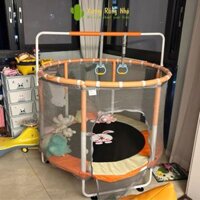 Trampoline sàn nhún, quây bóng, nhà bóng cho bé có tay vịn, kèm xà đơn tặng bóng rổ, bóng nhựa