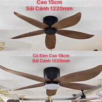 (TRẦN THẤP)Quạt Trần Cổ ngắn Dành Cho Chung Cư,Phòng ngủ.5 Cánh nhựa ABS Cao cấp,Lõi Đồng 100%.