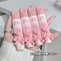 Trắng Ánh Trăng Gấu Son Môi Matte Bề Mặt Trắng Không Phai Màu Giá Rẻ Sinh Viên Đảng Trơn Son Môi Niche