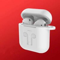 Trắng - Bao case silicon cho Apple Airpods 1  2 hiệu Rock Carying Case Đính kèm dây nối chống mất - Hàng nhập khẩu