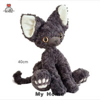 [Trang chủ] Đồ chơi nhồi bông mèo đen siêu dễ thương Devon Rex, quà sinh nhật cho búp bê mèo đen