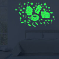 Trăng Dạ Quang Ngôi Sao Chấm Sáng Tạo Huỳnh Quang Dán Tường Trẻ Em Trang Trí Phòng Tự Dính Hoạt Hình Dạ Quang Dán 2.10