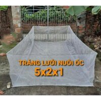 Tráng, lồng,vèo nuôi thủy sản 5x2x1 - Tráng nuôi cá size 5x2x1m bằng cước Thái Lan màu trắng giá rẻ
