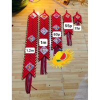 tràng pháo giả decor tết - giấy đỏ nhung