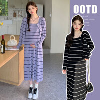 Trang phục bà bầu mùa thu phong cách mới bà bầu Áo khoác dệt kim bà bầu váy hai mảnh Bộ đồ tôn dáng khí chất cao cấp