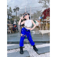 Trang Phục Biểu Diễn Nhảy Hiện Đại Cho Bé Gái 15-39Kg, Bộ Quần Áo Hiphop Croptop Cá Tính Cho Bé Gái HANNAH KIDS