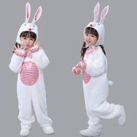 Trang phục biểu diễn thỏ con thỏ trắng trang phục biểu diễn động vật Thỏ Trắng trang phục màn múa sân khấu mẫu giáo Sói to Xấu-dd04 DGX3