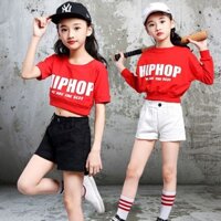 Trang phục biểu diễn trẻ em dành cho trẻ em Khiêu vũ khiêu vũ đường phố dành cho bé gái Mẫu giáo Trường tiểu học Hiệu suất tập thể dục Navel Lala 2412J21