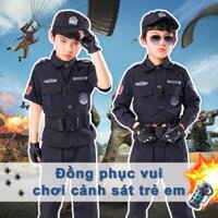 Trang phục cảnh sát cho trẻ em trai SWAT bé trai quân đội cosplay quần áo bộ quà tặng trang phục dự tiệc cho