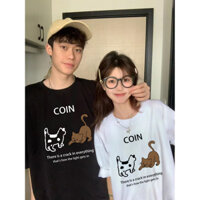 Trang phục cặp đôi mùa hè, áo phông cặp đôi unisex mới, áo ngắn tay nữ