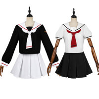 Trang Phục Cosplay Anime Cardcaptor: Đồng phục JK của SAKURA với váy trên và xếp li với cổ áo cánh én, mũ nồi
