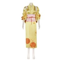 Trang phục cosplay One Piece, bộ kimono vàng cho nhân vật anime Kiku no Shishiro, cosplay Halloween ZSEG