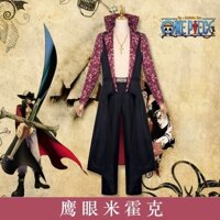 Trang phục cosplay One Piece Hawkeye Mihawk, áo choàng chiến đấu cổ đứng, bộ cosplay anime nhập vai