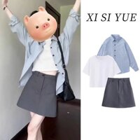 Trang Phục Đầu Mùa Thu Với Trọn Bộ Trà Muối Ăn Mặc Với Sinh Viên Nghệ Thuật Váy Ngắn Hơi Hàn Quốc Bộ Ba Chiếc
