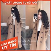 trang phục đông [video,quà tặng + ảnh thật] áo dạ dáng dài cao cấp hót _ áo dạ phong cách hàn quốc sẵn 2 màu kem vs nâ