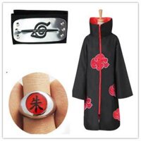 Trang Phục Halloween Áo Choàng Hóa Trang Naruto Akatsuki Băng Đô Trán Trang Phục Uchiha Itachi Shuriken Bộ Phụ Kiện Tiệc Halloween Hóa Trang Anime