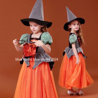 Trang phục Halloween cho bé gái Váy công chúa bí ngô · Cosplay trẻ em Quả bóng phù thủy Tiệc biểu diễn cho bé gái