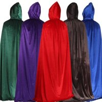 Trang phục Halloween cho người lớn và trẻ em: Áo choàng nhung đen hình ma cà rồng, phù thủy, thần chết.