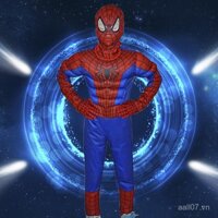 Trang phục Halloween cho trẻ em, bộ trang phục anh hùng Avengers, bộ đồ cơ bắp Spider-Man + mặt nạ