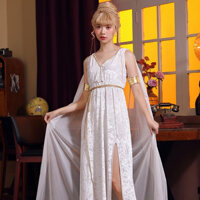 Trang Phục Halloween Deep V Gợi Cảm cosplay Bắc Âu Thần Thoại Hy Lạp Tượng Nữ Thần Tự Do Váy Trắng W035