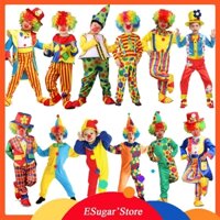 Trang Phục Halloween Trẻ Em Bé Trai Bé Gái Vui Xiếc Chú Hề Trang Phục Nghịch Ngợm Harlequin Đồng Phục Hóa Trang Quần Áo