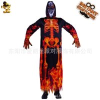 Trang phục hóa trang Halloween Thần chết in hình bộ xương lửa đỏ nam giới