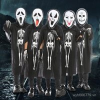 Trang phục ma Halloween cho trẻ em, trang phục ma cà rồng, zombie, kinh dị, trang phục thần chết, bộ xương, đạo cụ trang phục đáng sợ