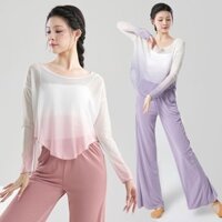 Trang phục múa cổ điển bằng gạc cho phụ nữ, bồng bềnh và thanh tao, trang phục luyện tập múa Trung Quốc, áo múa lưới