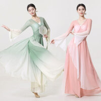 Trang phục múa cổ điển cho phụ nữ, áo chảy và thanh tao, quần áo gạc body rhyme, trang phục biểu diễn Trung Quốc, quần và váy, bộ thi nghệ thuật