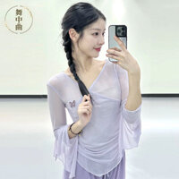 Trang phục múa cổ điển, lưới gạc, trang phục múa dân tộc Trung Quốc, trang phục luyện tập cơ thể, áo mùa thu