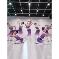 Trang phục múa dân tộc cho bé gái Ngày Trẻ em, váy luyện tập thi nghệ thuật múa công, váy bodycon đuôi cá trang phục biểu diễn