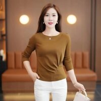 Trang phục mùa thu được ưa chuộng trong năm nay, phong cách mới, phụ nữ nhỏ, phong cách phương Tây, áo 2023, áo thun, Dài tay UJA1