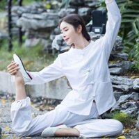 Trang Phục Nữ Thái Cực Quyền/Quần Áo Cư Sĩ Cách Tân Thời Trang Zen/Trang Phục Thiền Phật Giáo Phong Cách Trung Quốc/Bộ Đ