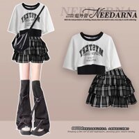 Trang phục phong cách Miu Pinxin, đầm phong cách đại học nhỏ nhắn, bộ đồ mùa hè mát mẻ, đầm phồng cho cô gái nóng bỏng