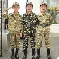 ✅Trang phục rằn ri cá tính vải đẹp kèm mũ và dây lưng cho bé trai và gái/ Bộ đồ đồng phục quân đội nghành nghề cho bé